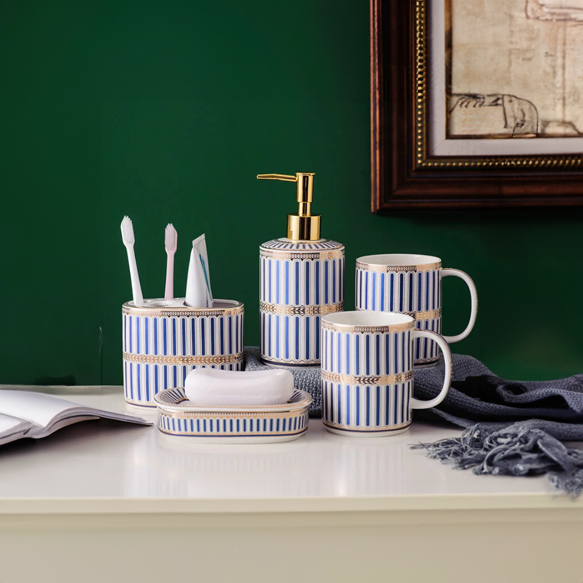 Classic Style Five Piece Ceramic Bathroom Set – The House Of BLOC