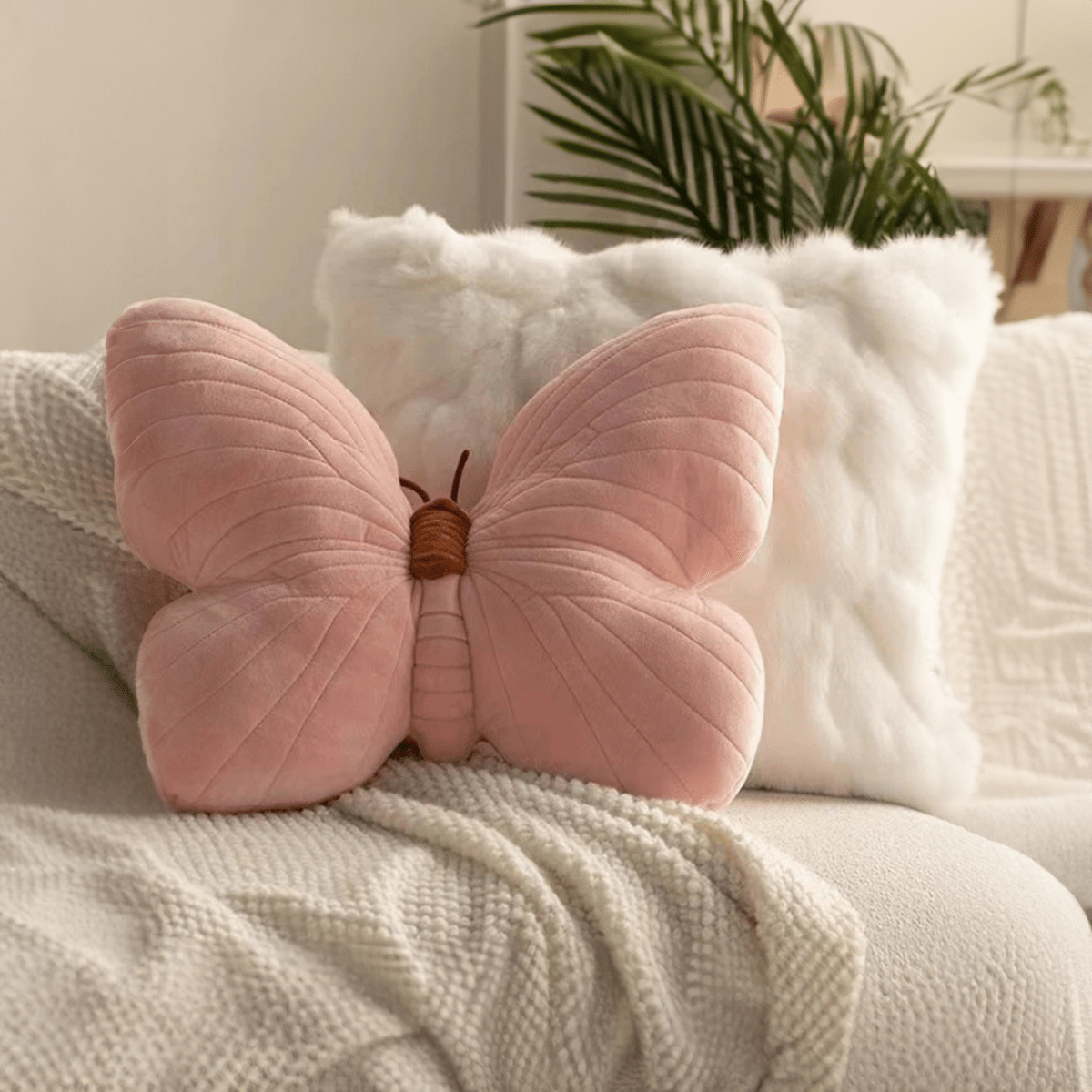 Pink butterfly pillow best sale