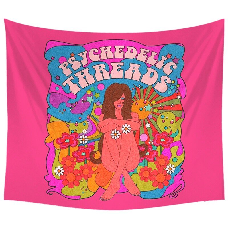 80's Retro Hippie Style Wall Hanging Tapestry - The House Of BLOC