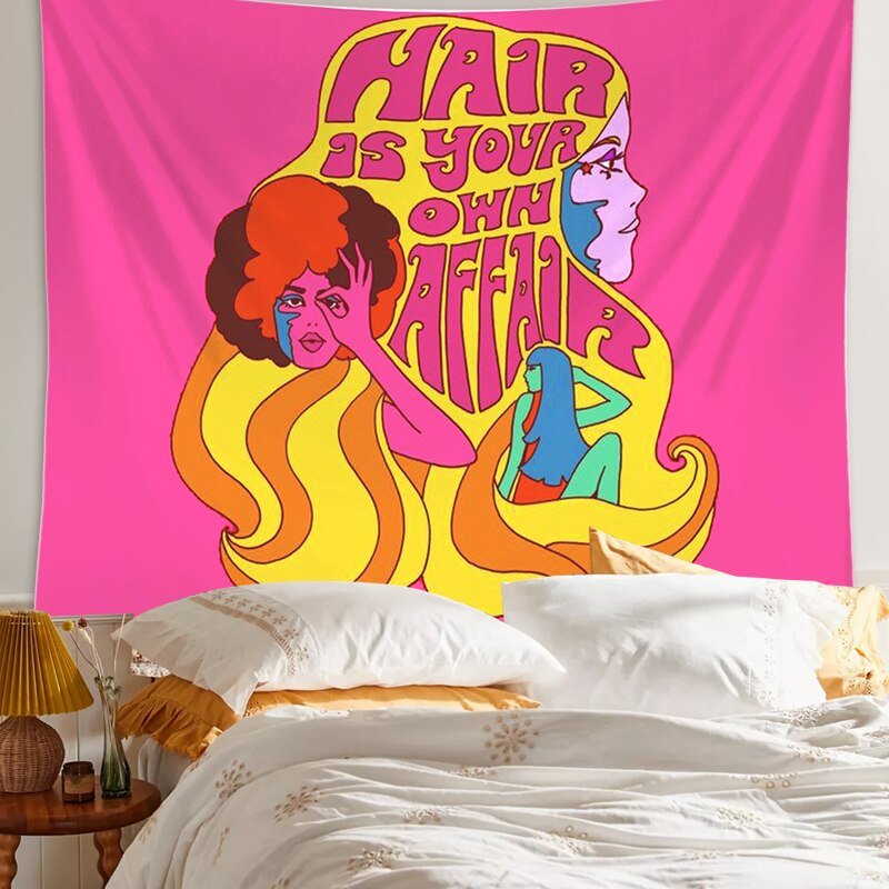 80's Retro Hippie Style Wall Hanging Tapestry - The House Of BLOC