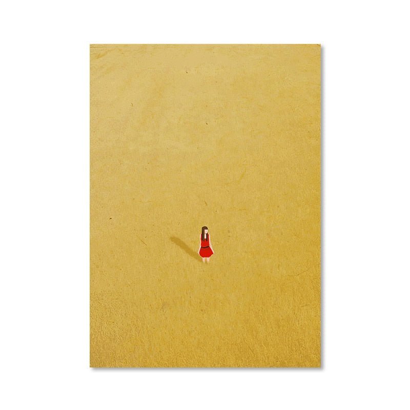 'Alone Girl' Minimalist Canvas Print Poster - The House Of BLOC