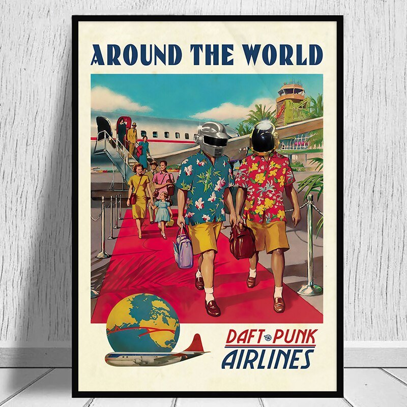 Daft Punk Band 'Around The World' Canvas Poster - The House Of BLOC