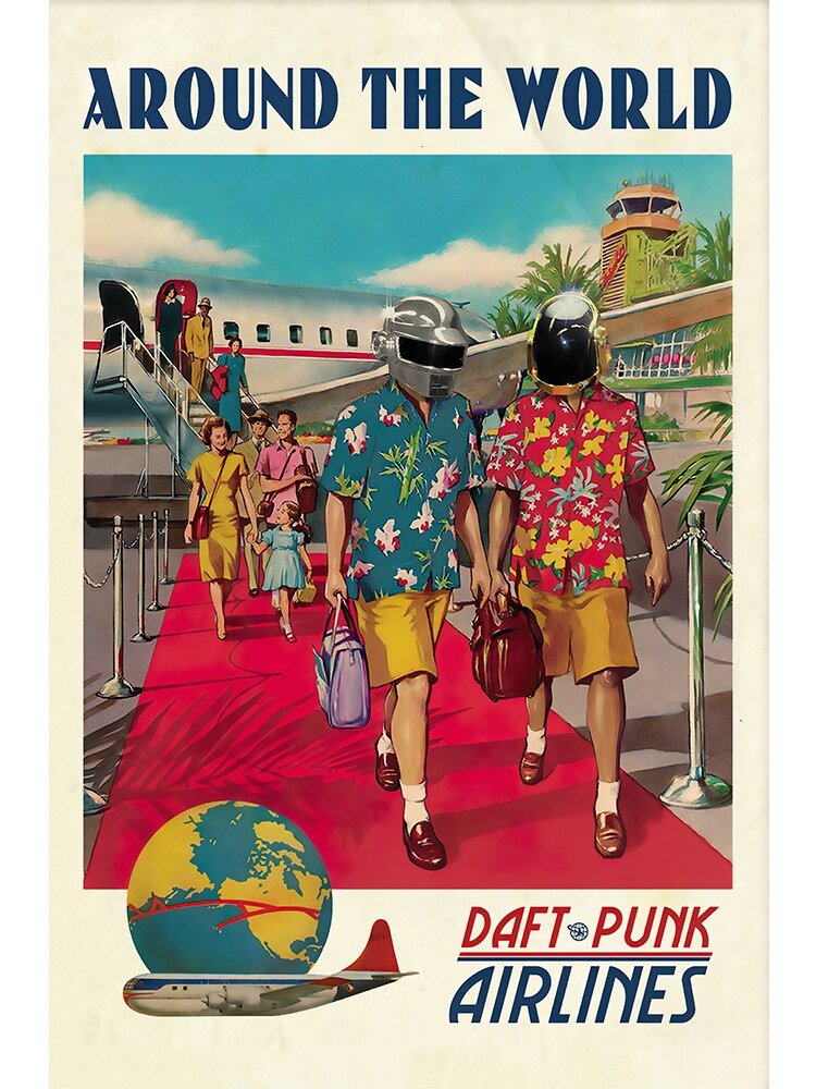 Daft Punk Band 'Around The World' Canvas Poster - The House Of BLOC