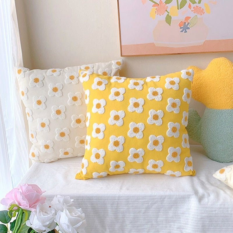 Decorative Embroidered Floral Cushion Cover
