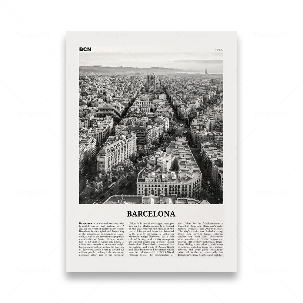 Monochrome Landscape Travel Poster - The House Of BLOC