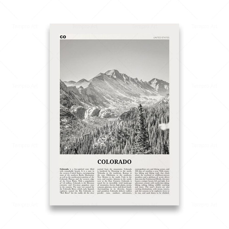 Monochrome Landscape Travel Poster - The House Of BLOC