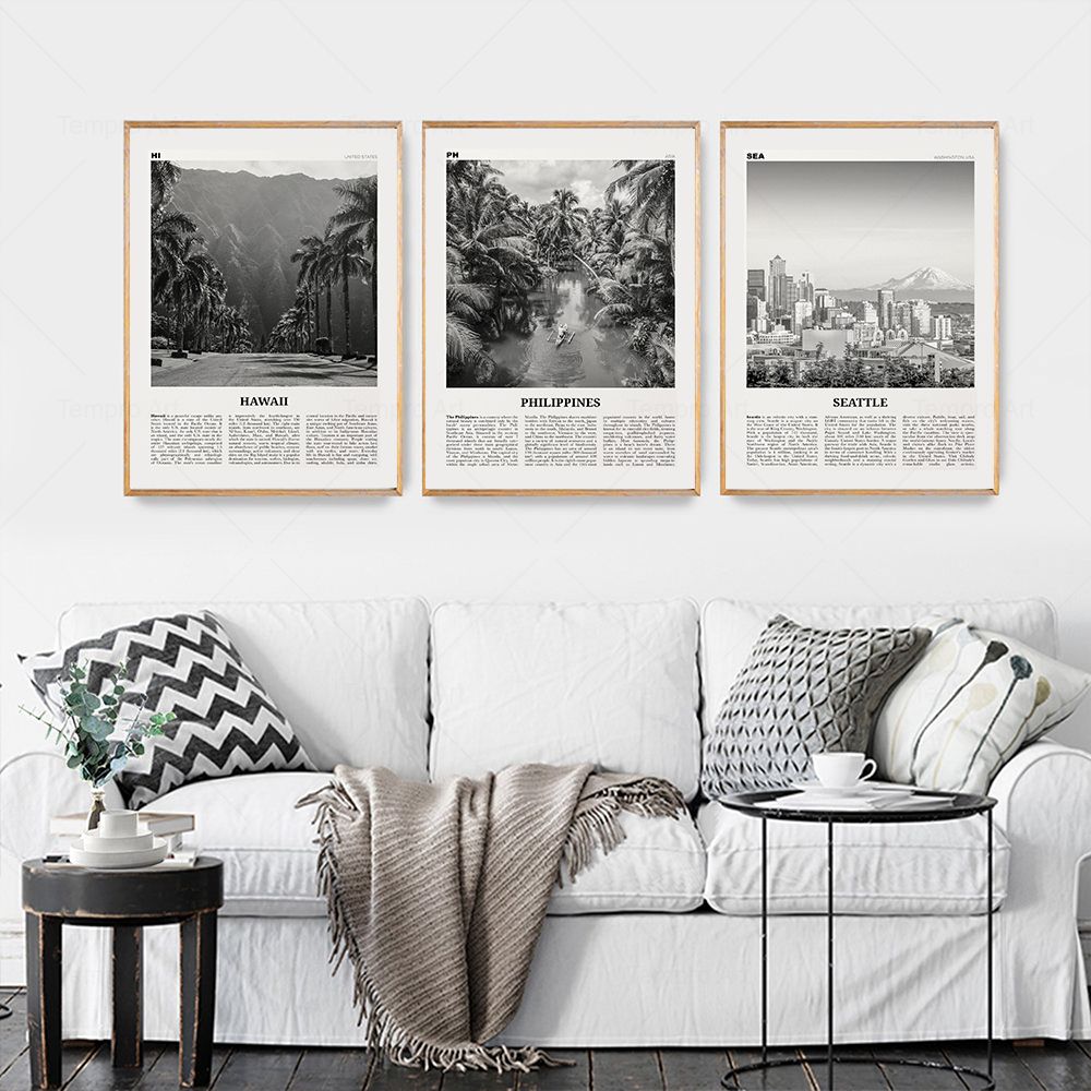 Monochrome Landscape Travel Poster - The House Of BLOC