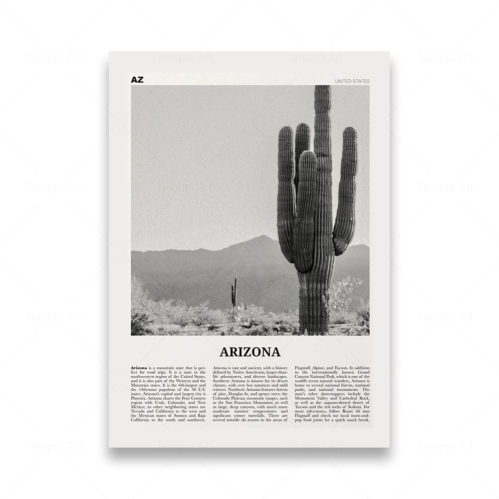 Monochrome Landscape Travel Poster - The House Of BLOC