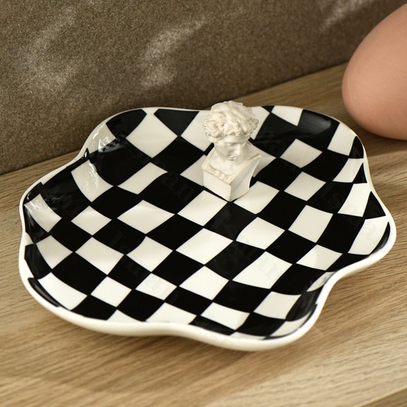 Nordic Ceramic Chequerboard Storage Tray - The House Of BLOC