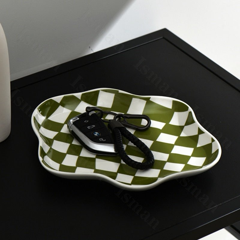 Nordic Ceramic Chequerboard Storage Tray - The House Of BLOC