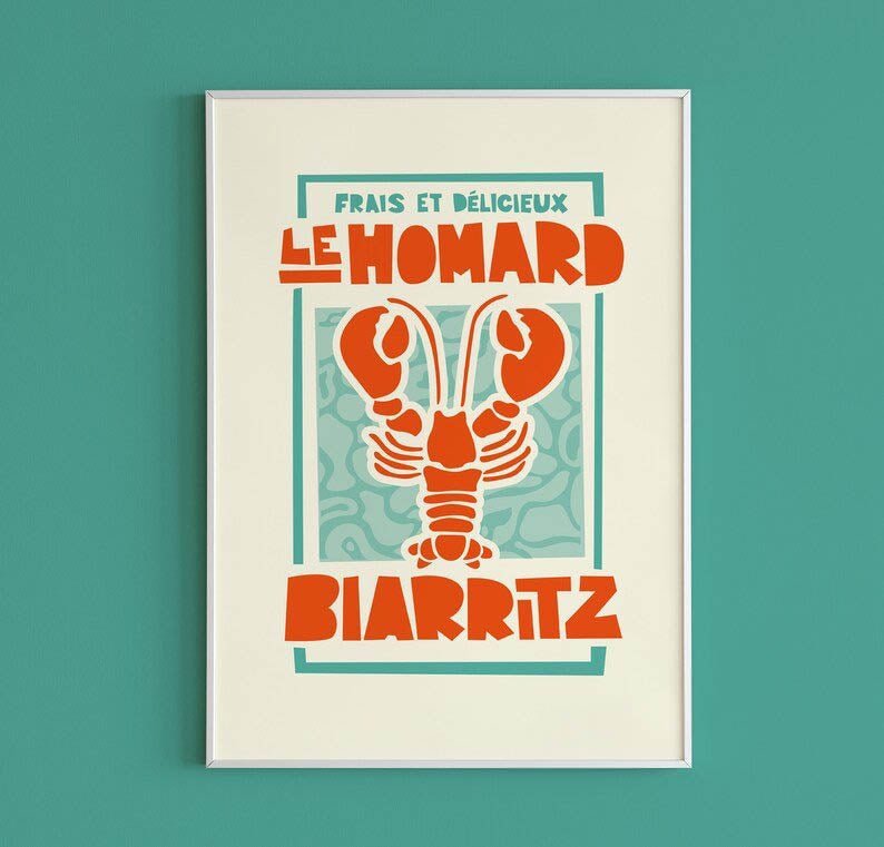 Retro French Shellfish Canvas Print Poster - The House Of BLOC