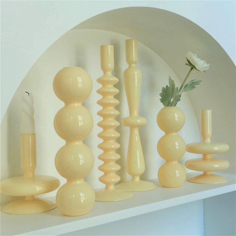 Stylish Ivory Coloured Candle Holders - The House Of BLOC