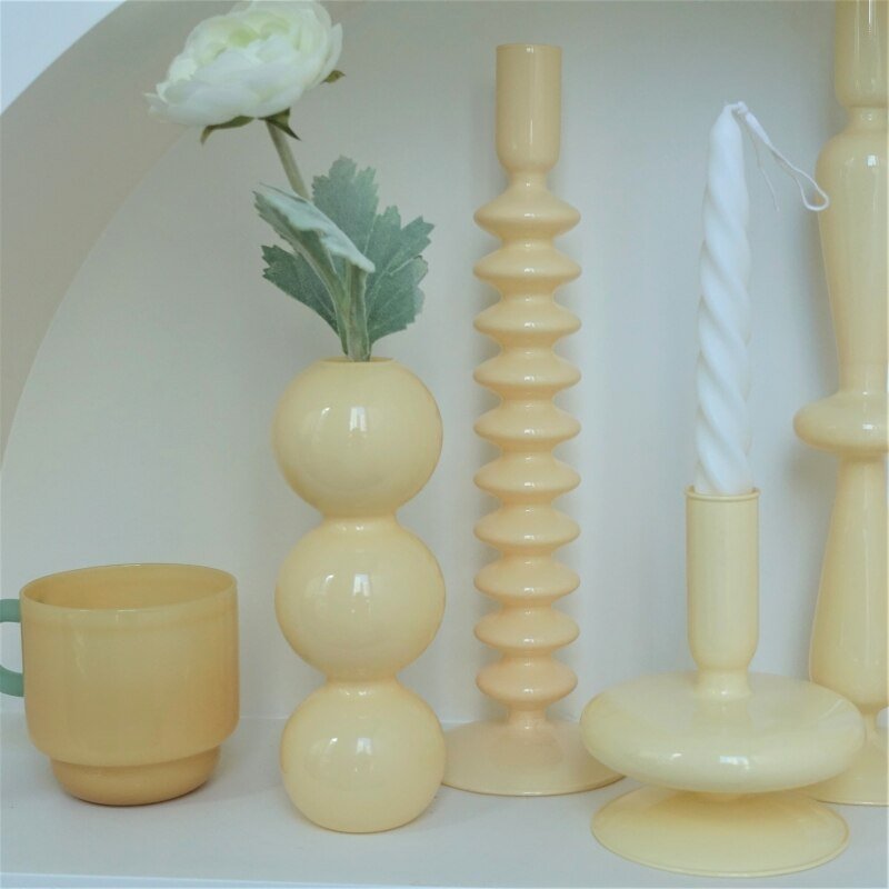 Stylish Ivory Coloured Candle Holders - The House Of BLOC