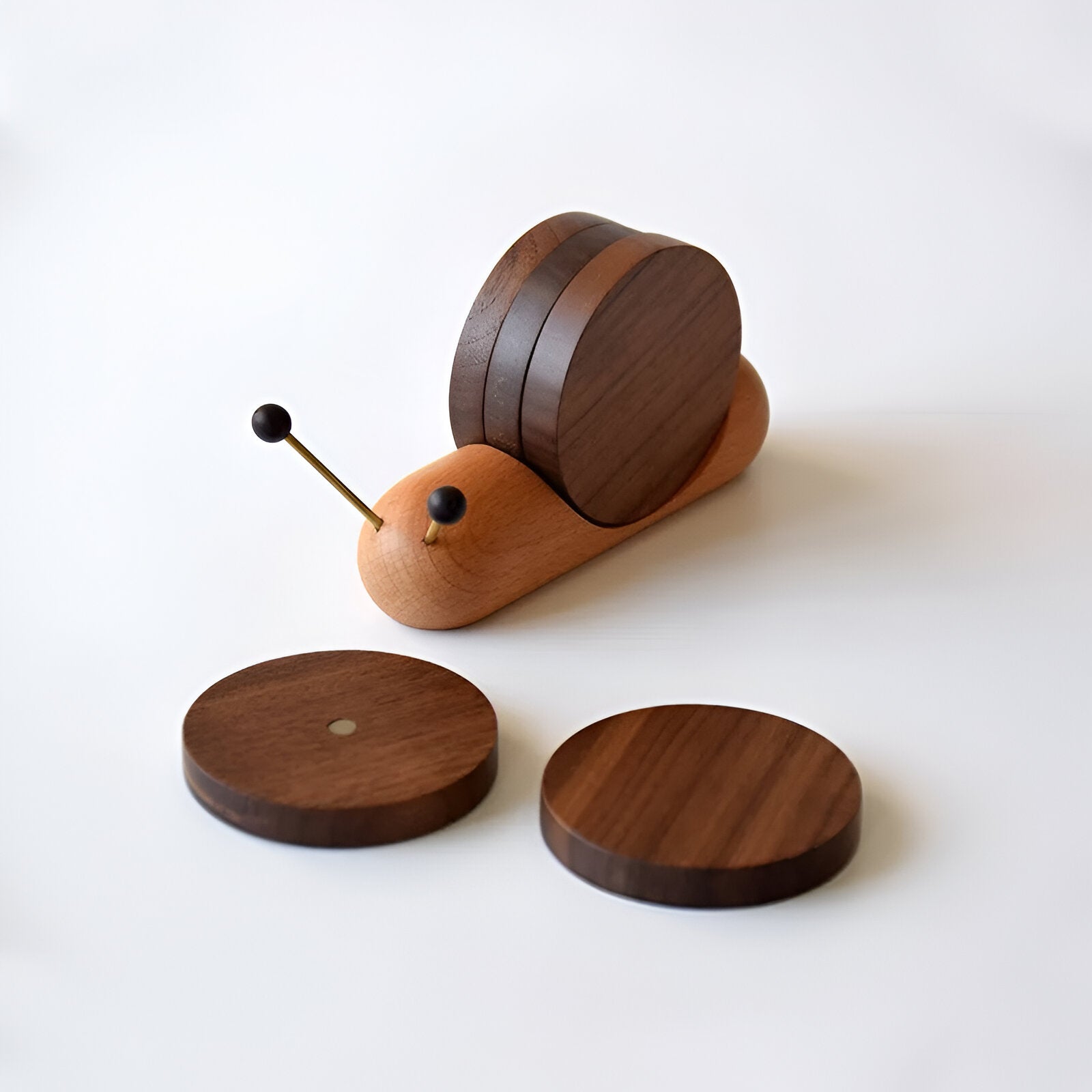 Walnut Wood Snail Tea & Coffee Cup Coaster