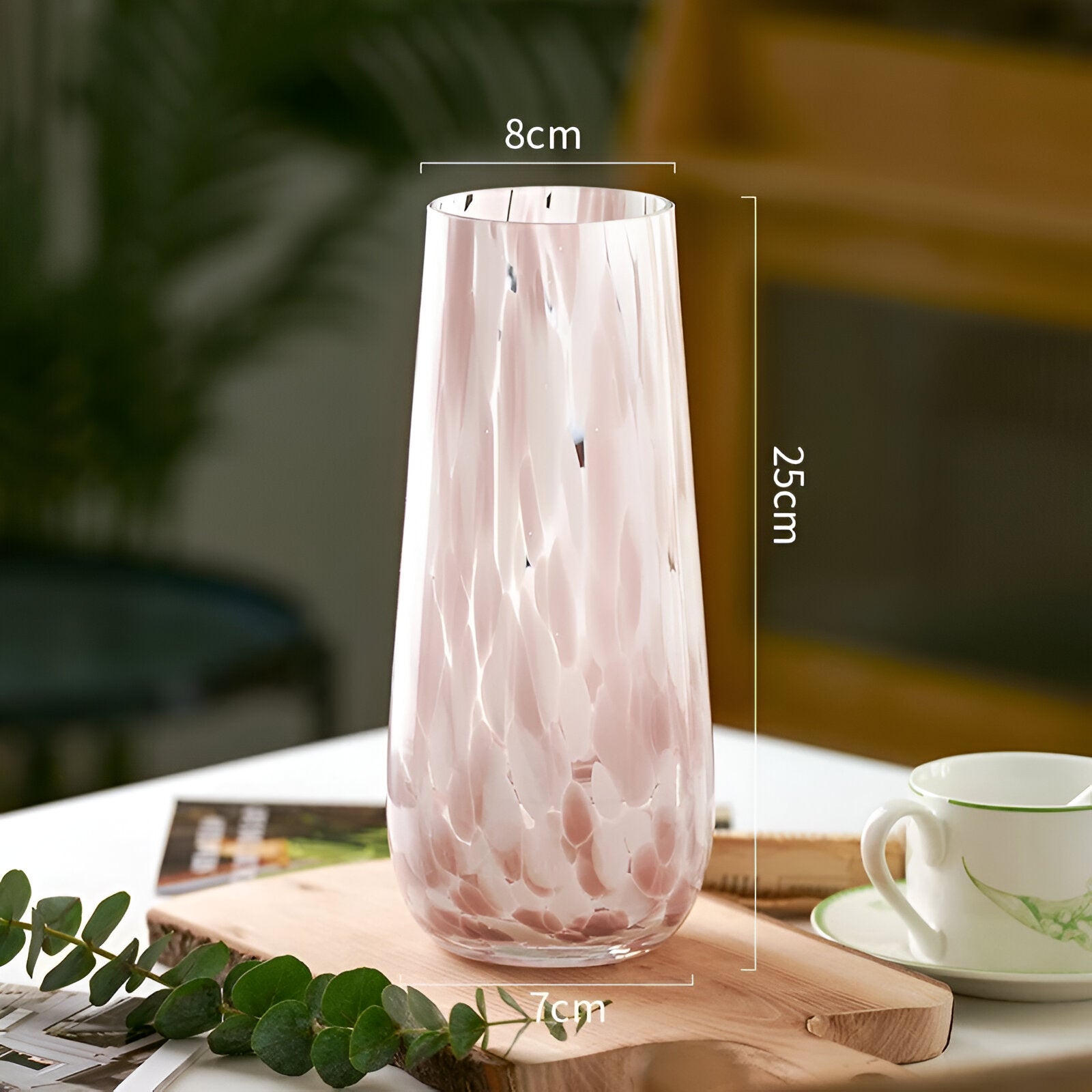 Pink Marble Effect Glass Vase