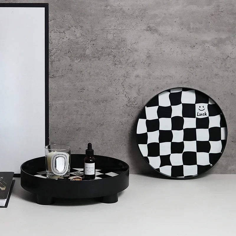 Monochrome Chequerboard Storage Tray