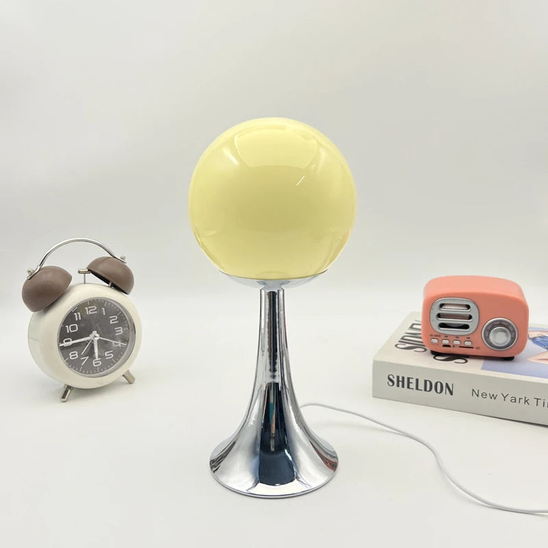 Round Solid Colour Glass Table Lamp