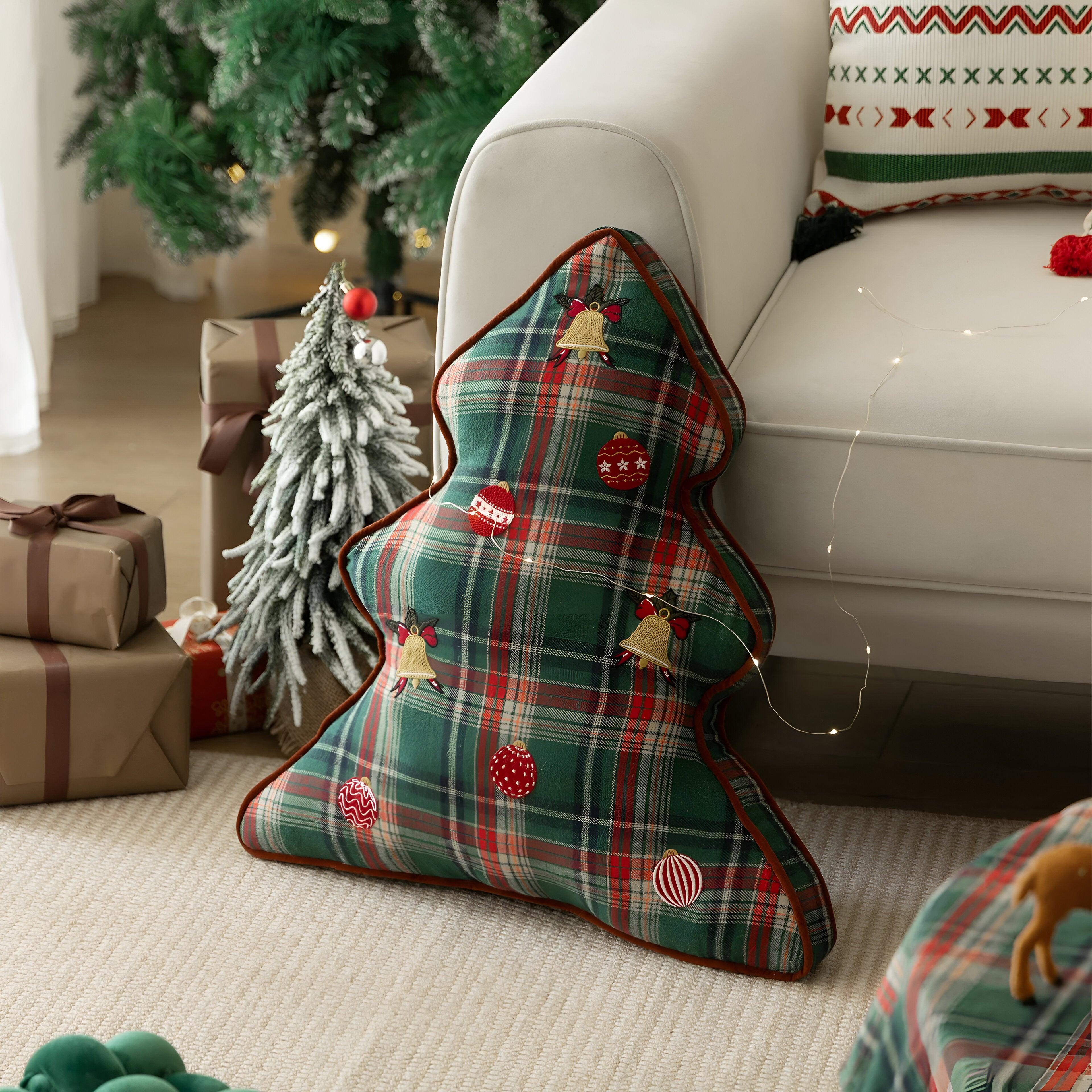 Traditional Tartan Christmas Cushion