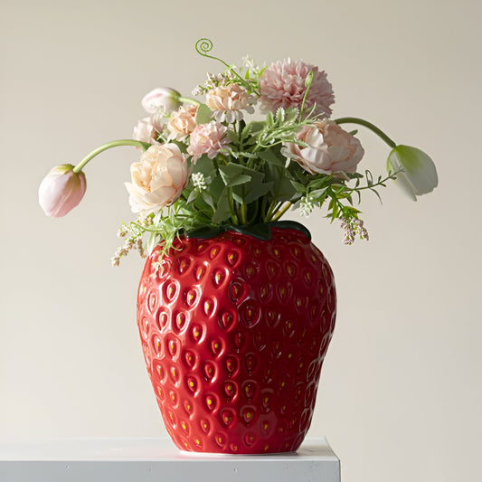 Strawberry Ceramic Flower Vase