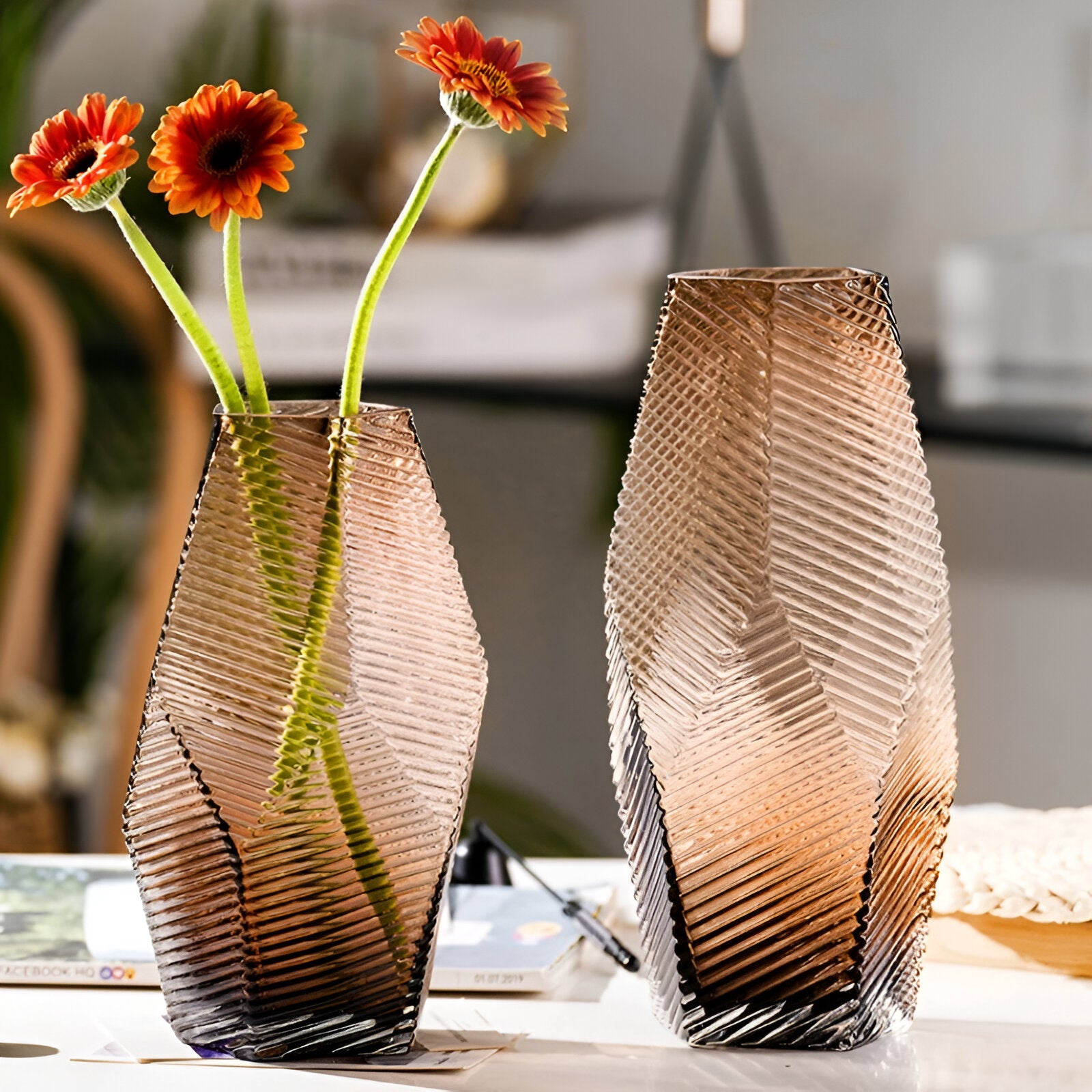 Modern Geometric Style Glass Vase