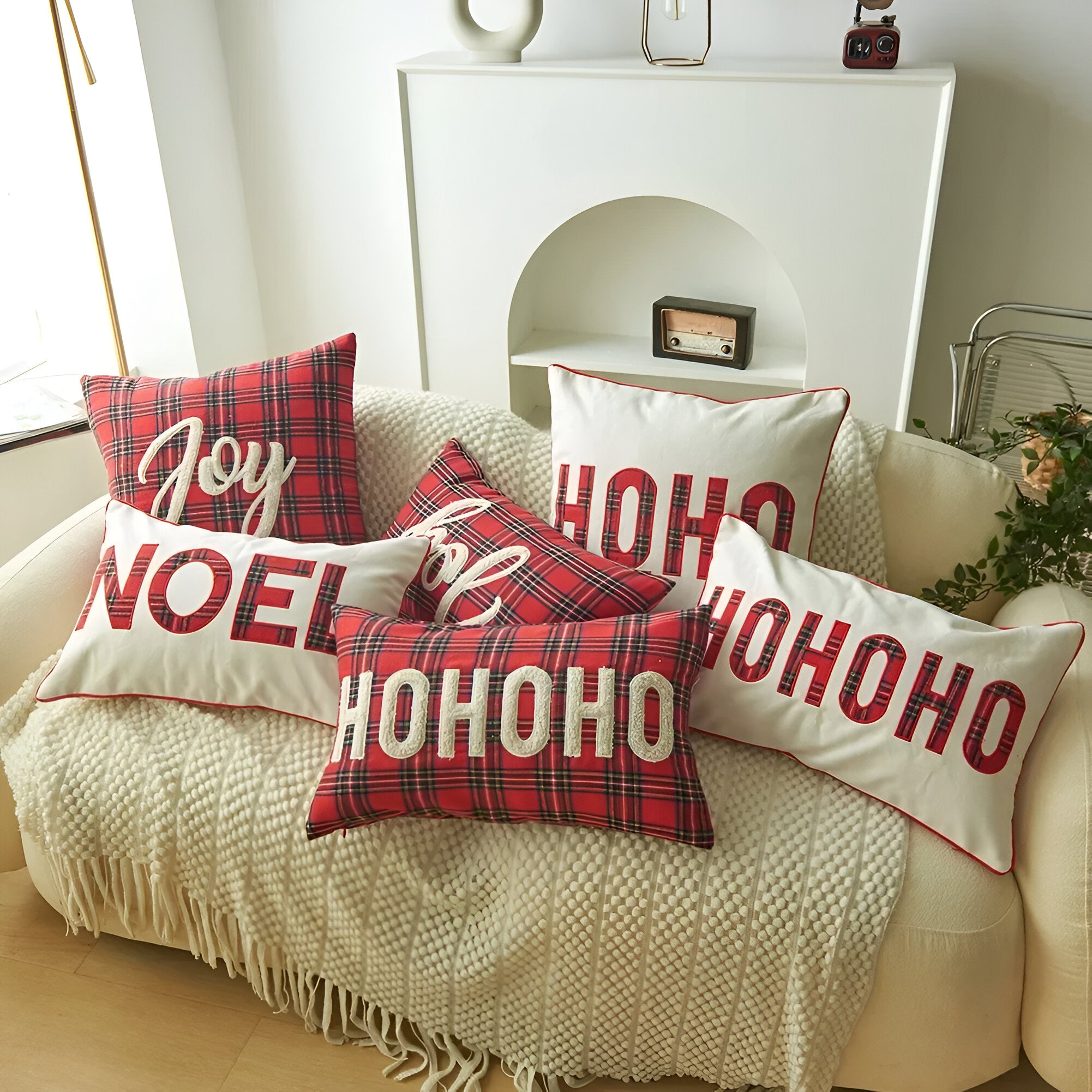 Traditional Red & Green Christmas Cushion Cover