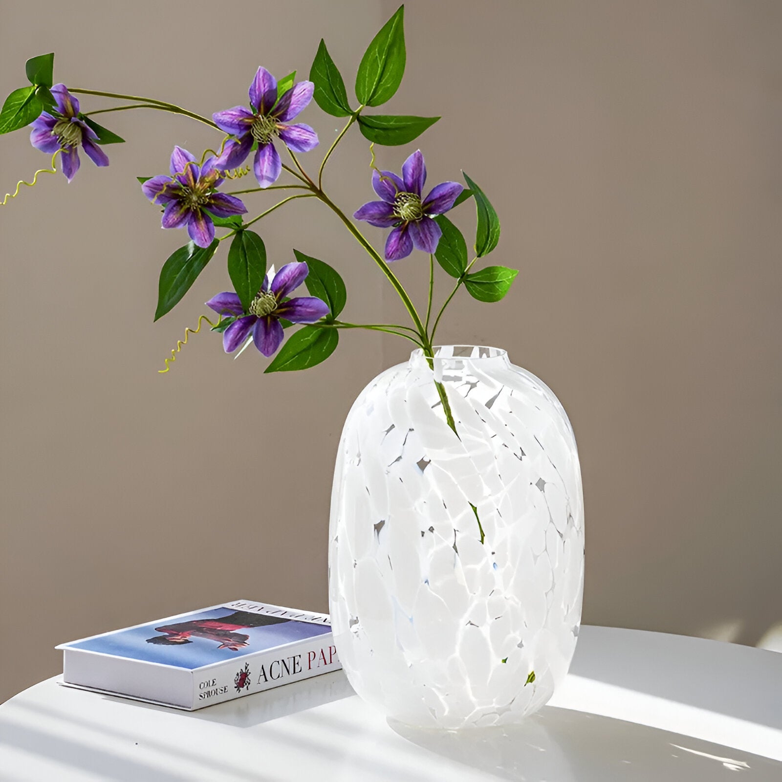 High Sense Marble Effect Glass Vase