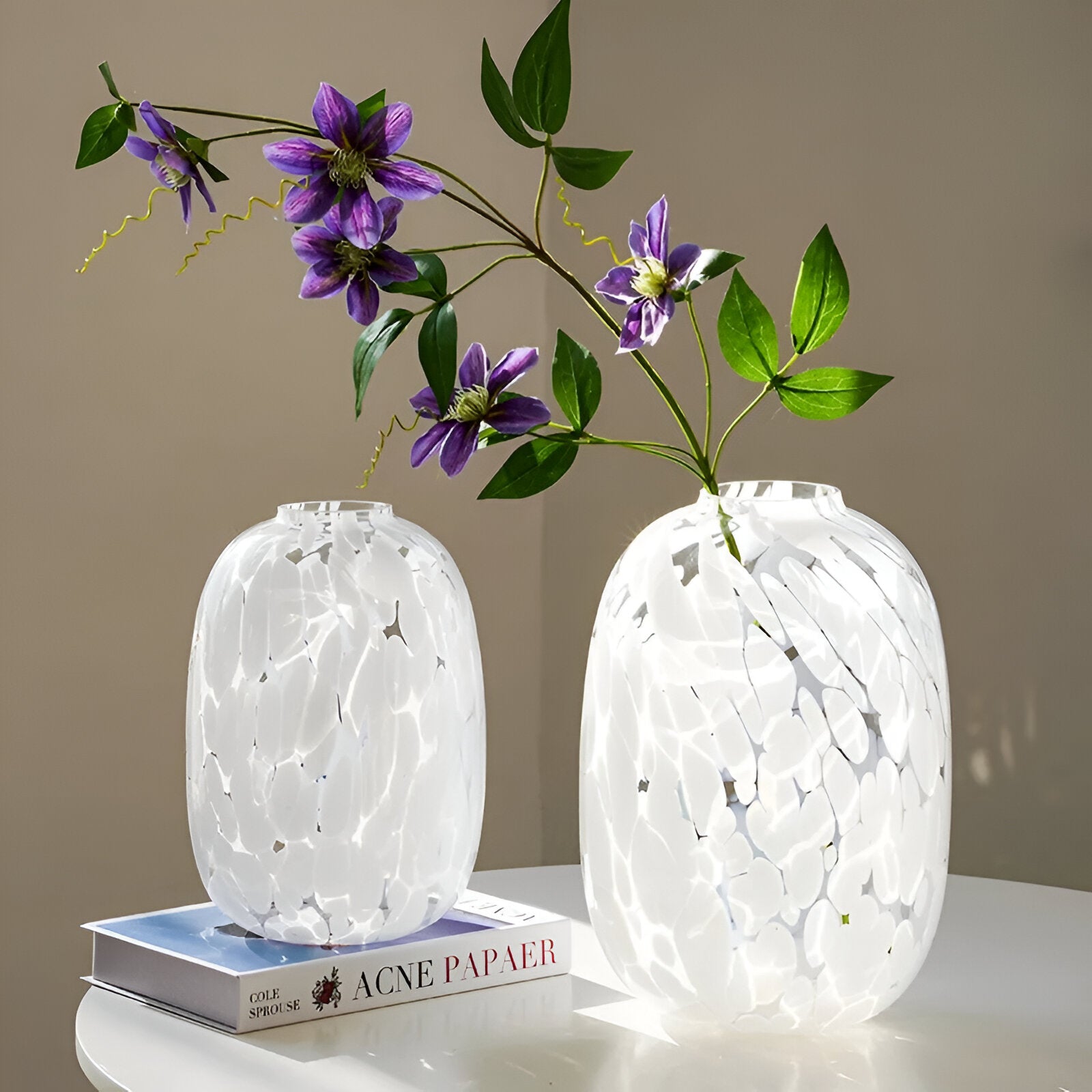 High Sense Marble Effect Glass Vase