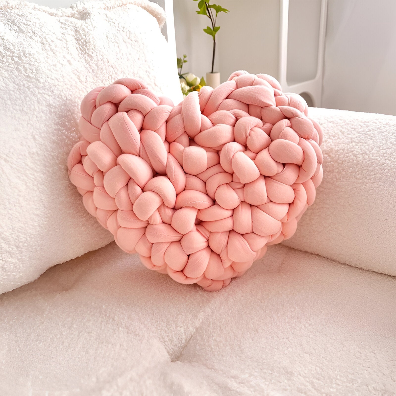 Hand Woven Love Heart Throw Cushion