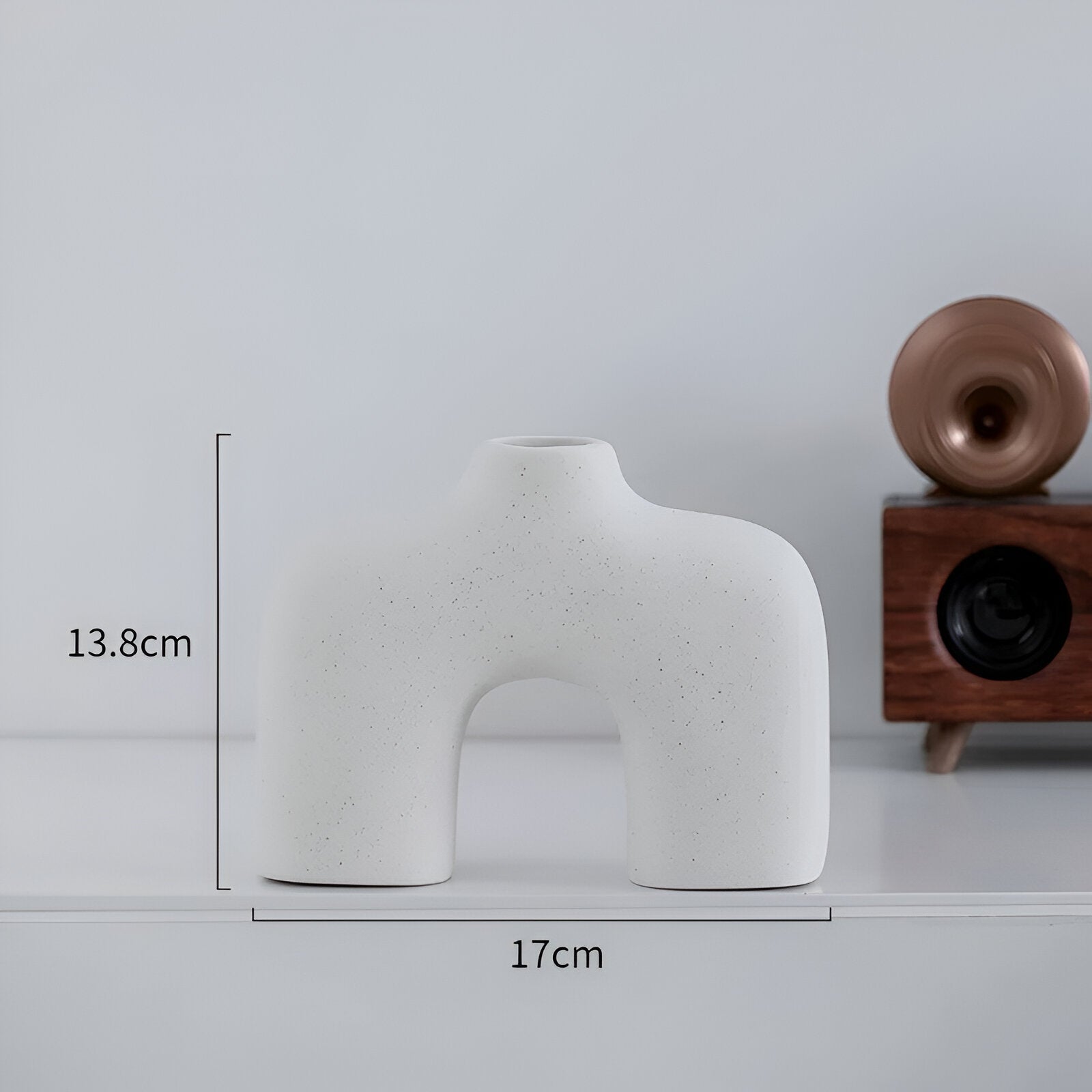 Abstract Hollowed White Ceramic Vase - The House Of BLOC