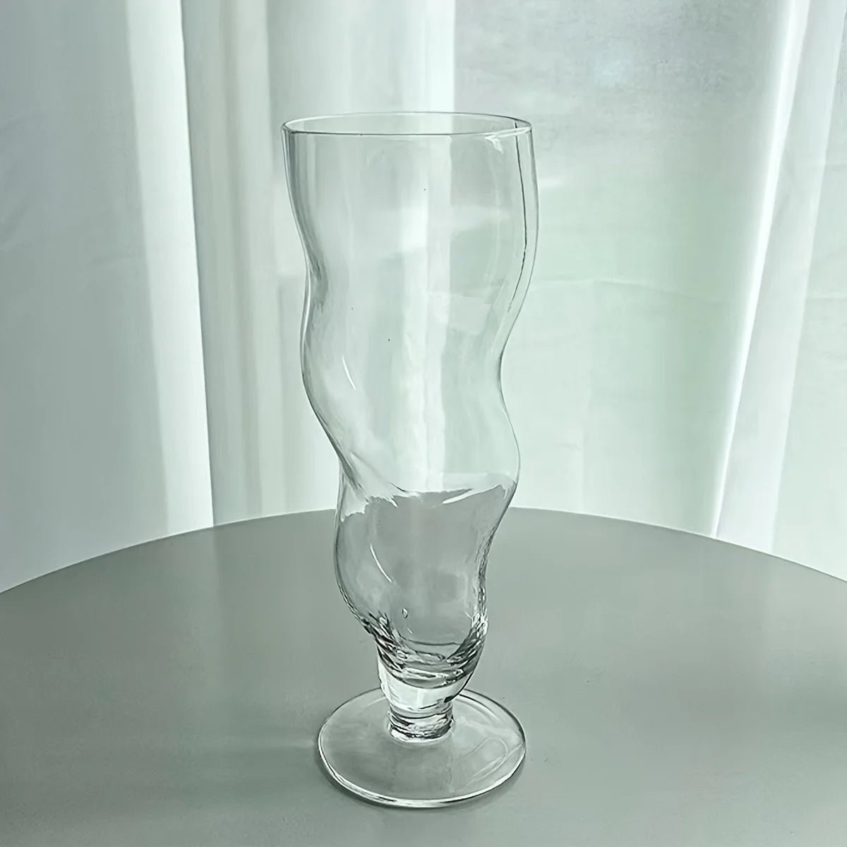 Abstract Tall Wavy Curved Glass Sundae Cup - The House Of BLOC