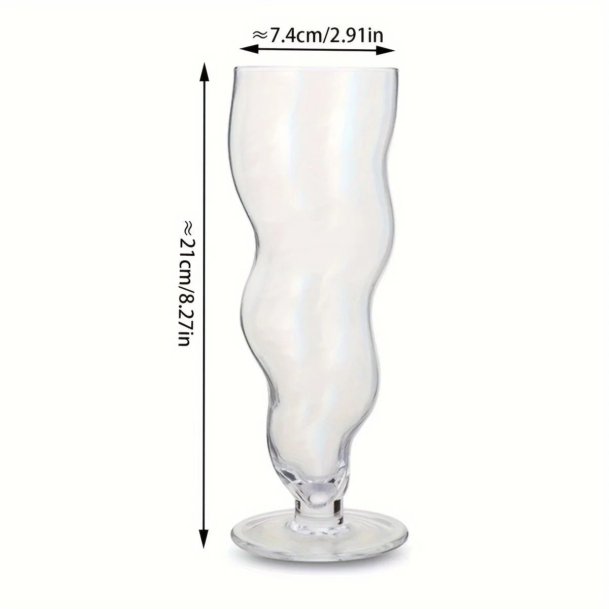 Abstract Tall Wavy Curved Glass Sundae Cup - The House Of BLOC