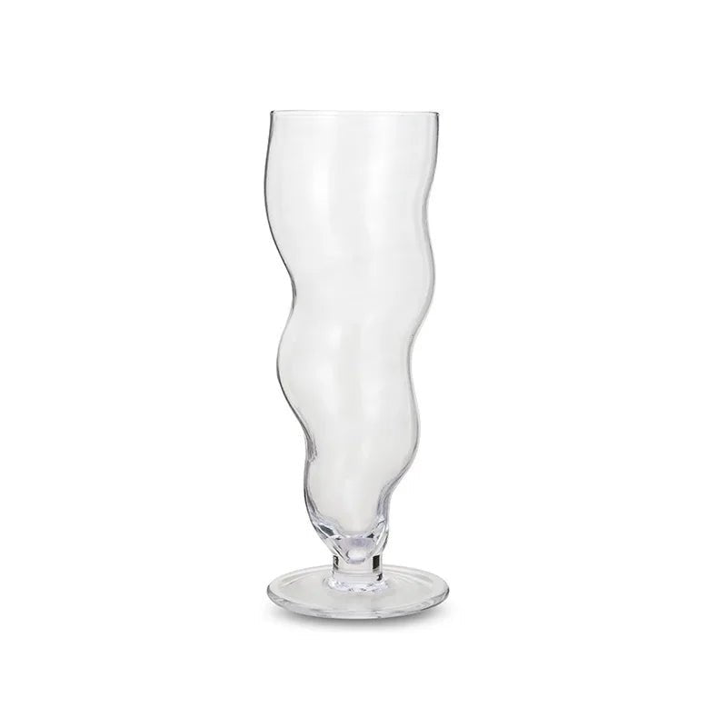 Abstract Tall Wavy Curved Glass Sundae Cup - The House Of BLOC