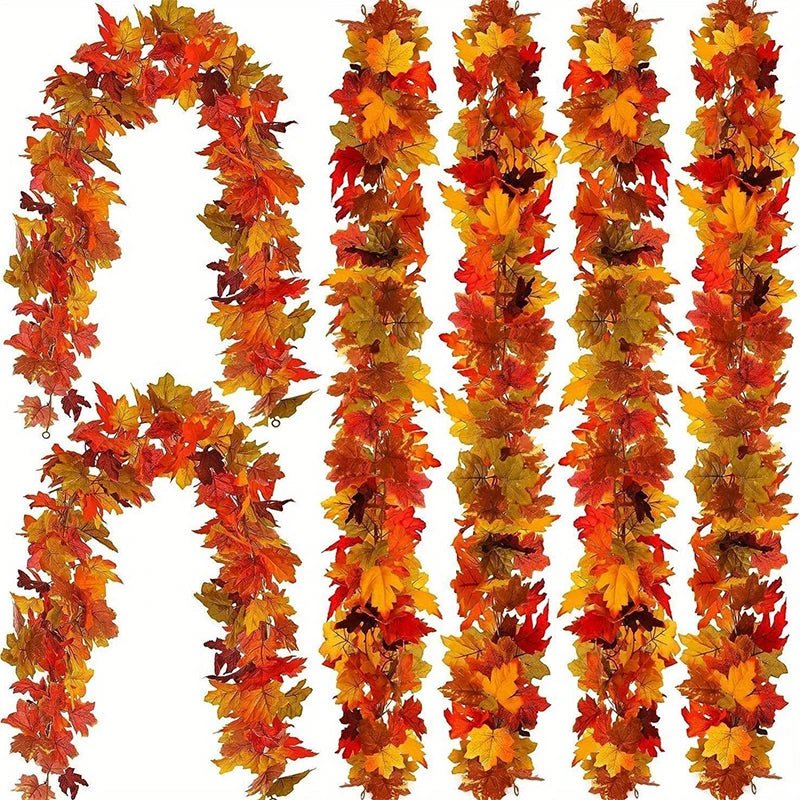 Artificial Autumn Maple Leaf Halloween Garland Decoration - The House Of BLOC