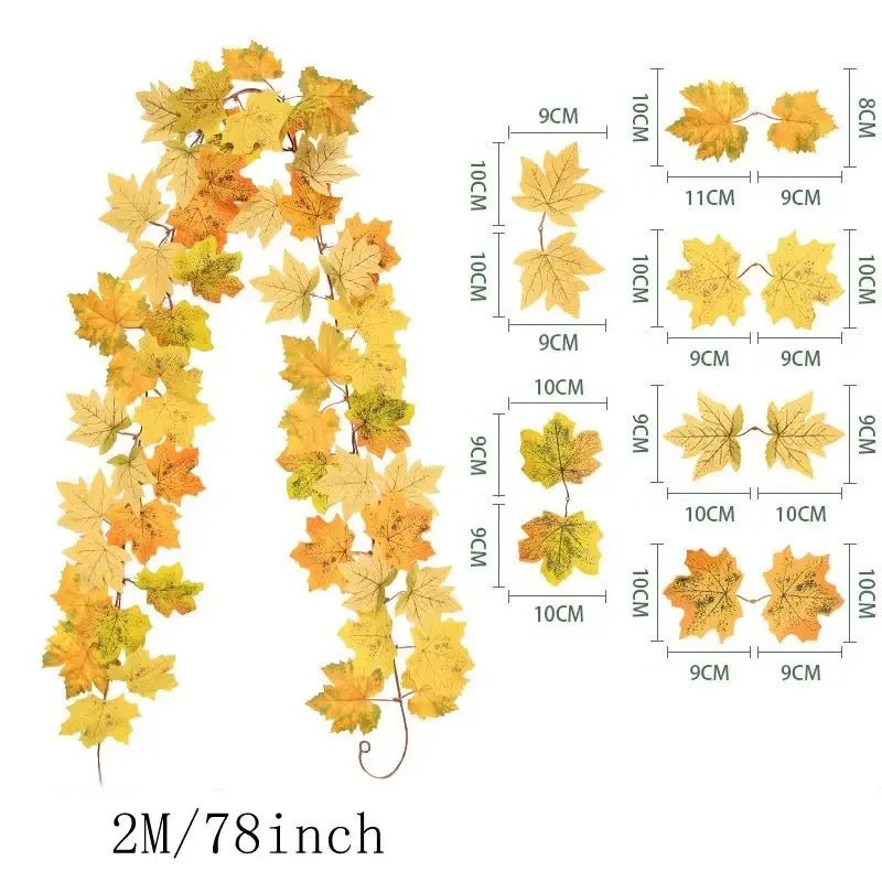 Artificial Autumn Maple Leaf Halloween Garland Decoration - The House Of BLOC