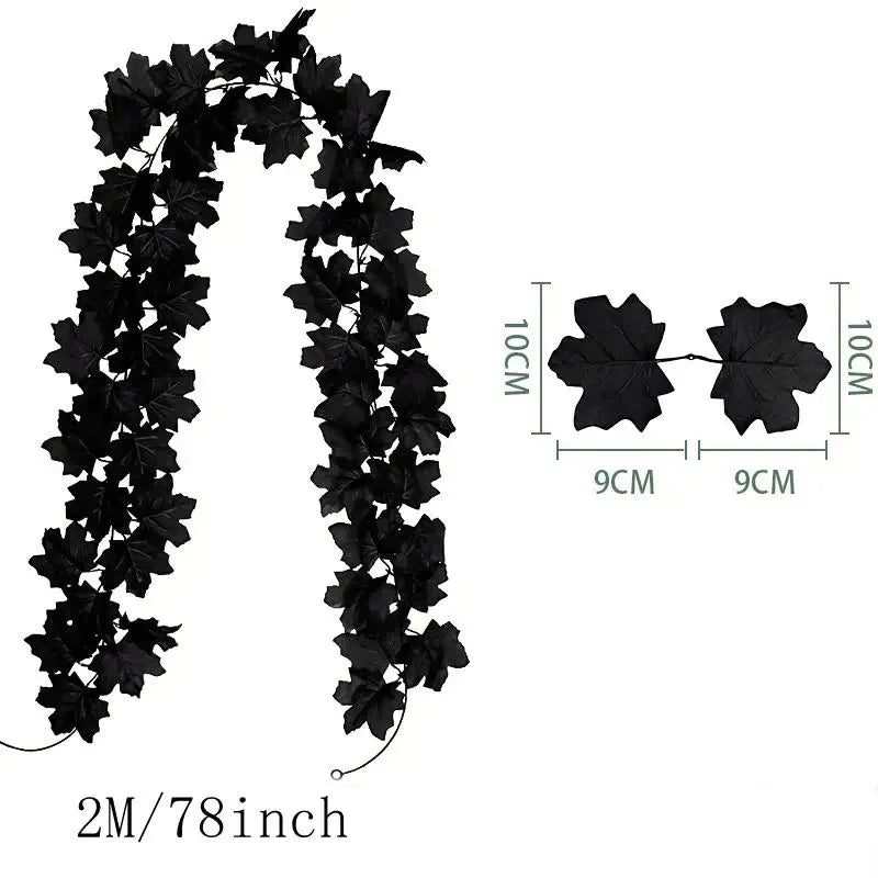 Artificial Autumn Maple Leaf Halloween Garland Decoration - The House Of BLOC