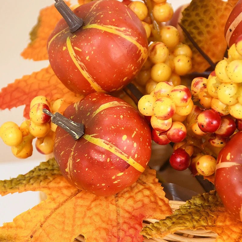 Artificial Maple Leaf, Pumpkin & Berry Branches Autumn Decoration - The House Of BLOC