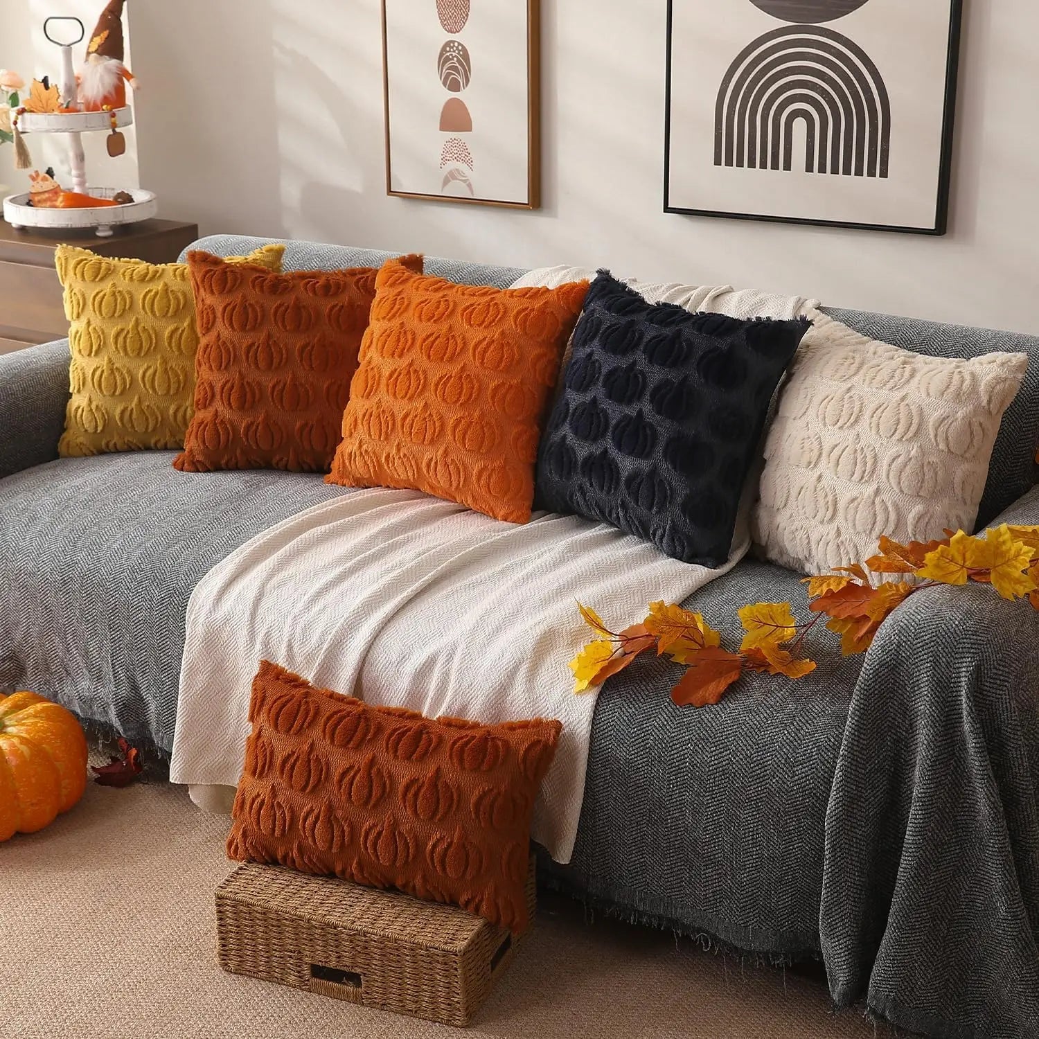 Autumn Colours Inspired Pumpkin Cushion Cover - The House Of BLOC