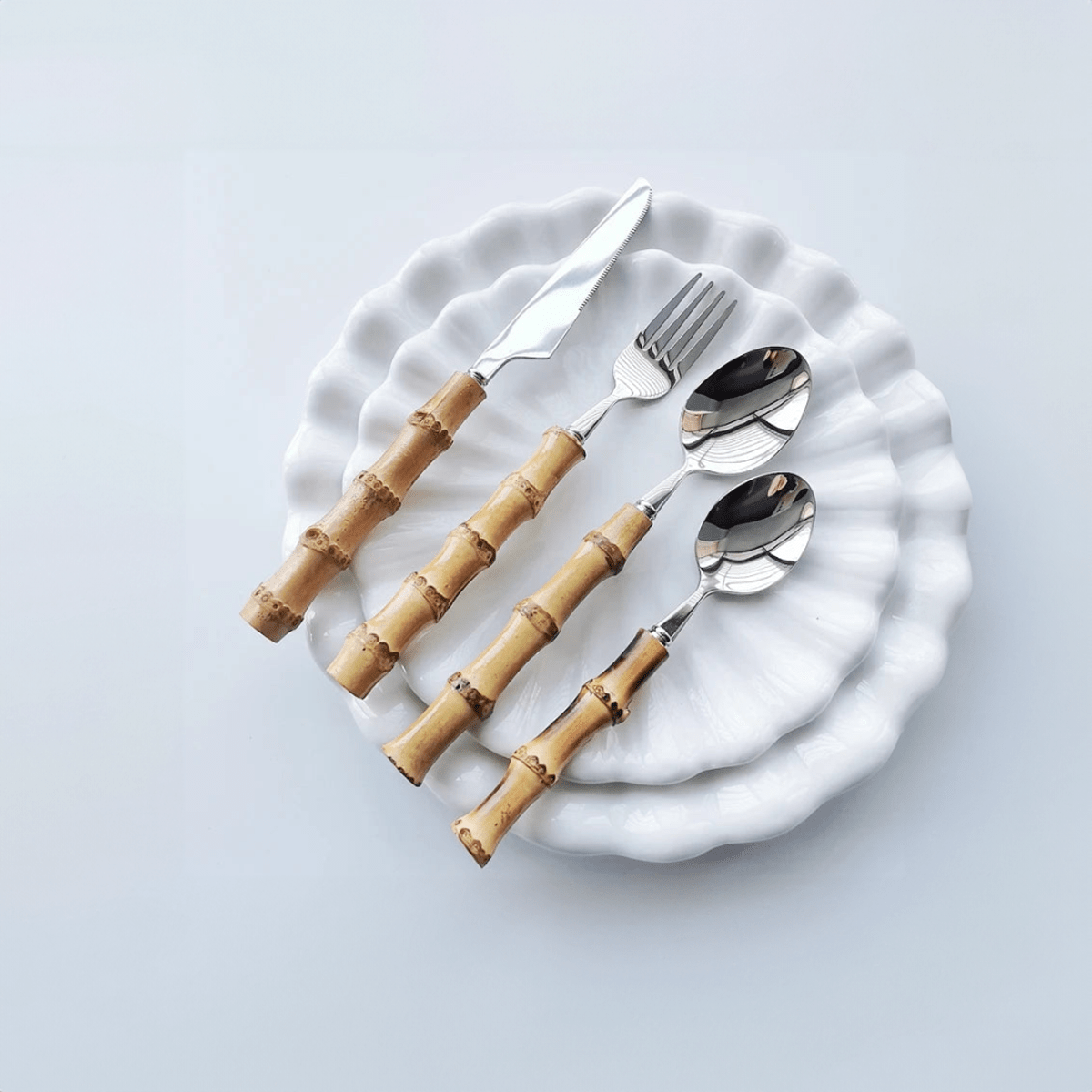 Bamboo Handle Stainless Steel Cutlery Set - The House Of BLOC