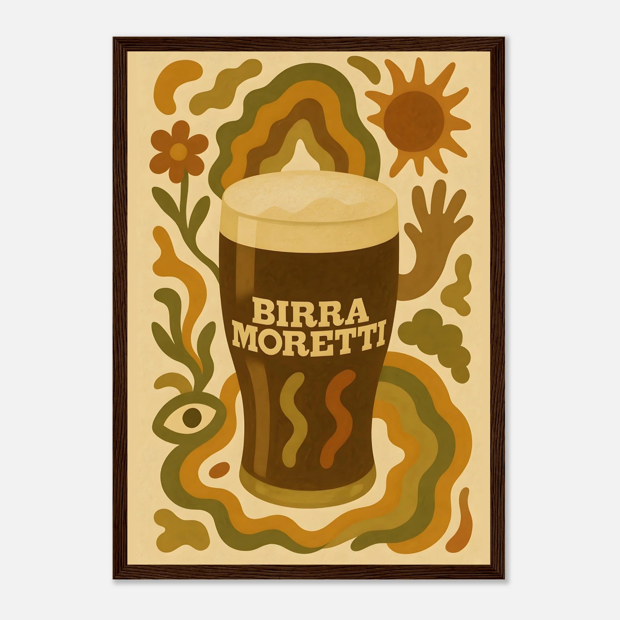 Birra Moretti Drink Illustration Poster - Premium Semi - Glossy Poster - Mounted Framed Poster - The House Of BLOC