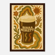 Birra Moretti Drink Illustration Poster - Premium Semi - Glossy Poster - Mounted Framed Poster - The House Of BLOC
