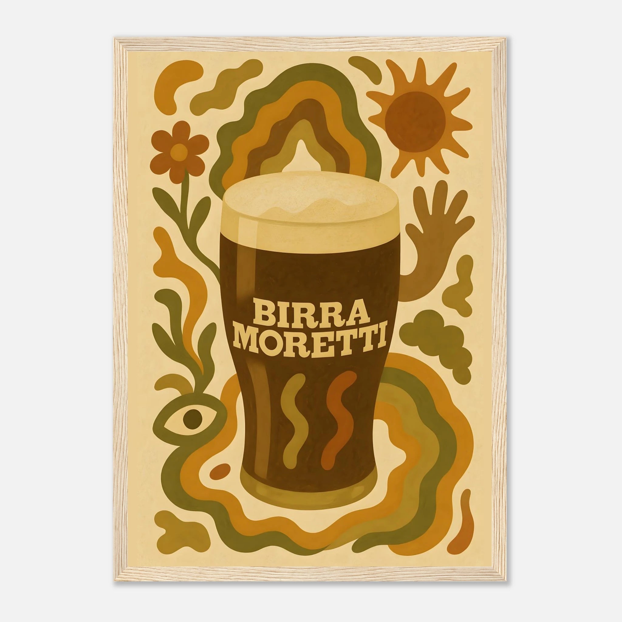 Birra Moretti Drink Illustration Poster - Premium Semi - Glossy Poster - Mounted Framed Poster - The House Of BLOC