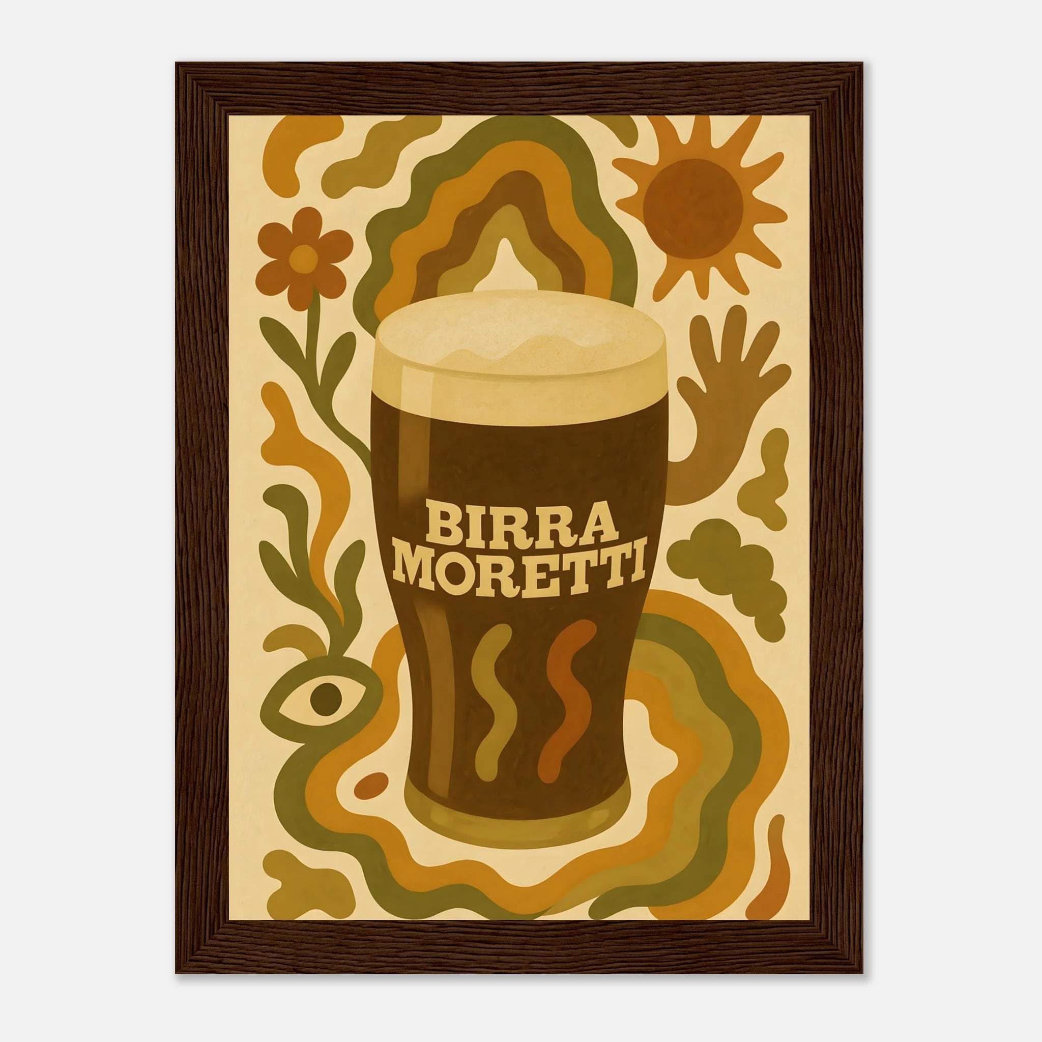 Birra Moretti Drink Illustration Poster - Premium Semi - Glossy Poster - Mounted Framed Poster - The House Of BLOC