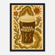 Birra Moretti Drink Illustration Poster - Premium Semi - Glossy Poster - Mounted Framed Poster - The House Of BLOC