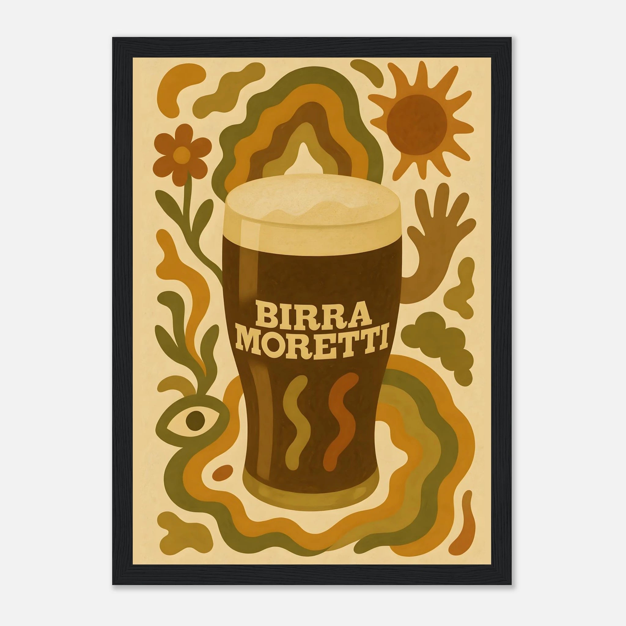 Birra Moretti Drink Illustration Poster - Premium Semi - Glossy Poster - Mounted Framed Poster - The House Of BLOC