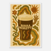 Birra Moretti Drink Illustration Poster - Premium Semi - Glossy Poster - Mounted Framed Poster - The House Of BLOC