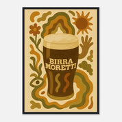 Birra Moretti Drink Illustration Poster - Premium Semi - Glossy Poster - Mounted Framed Poster - The House Of BLOC