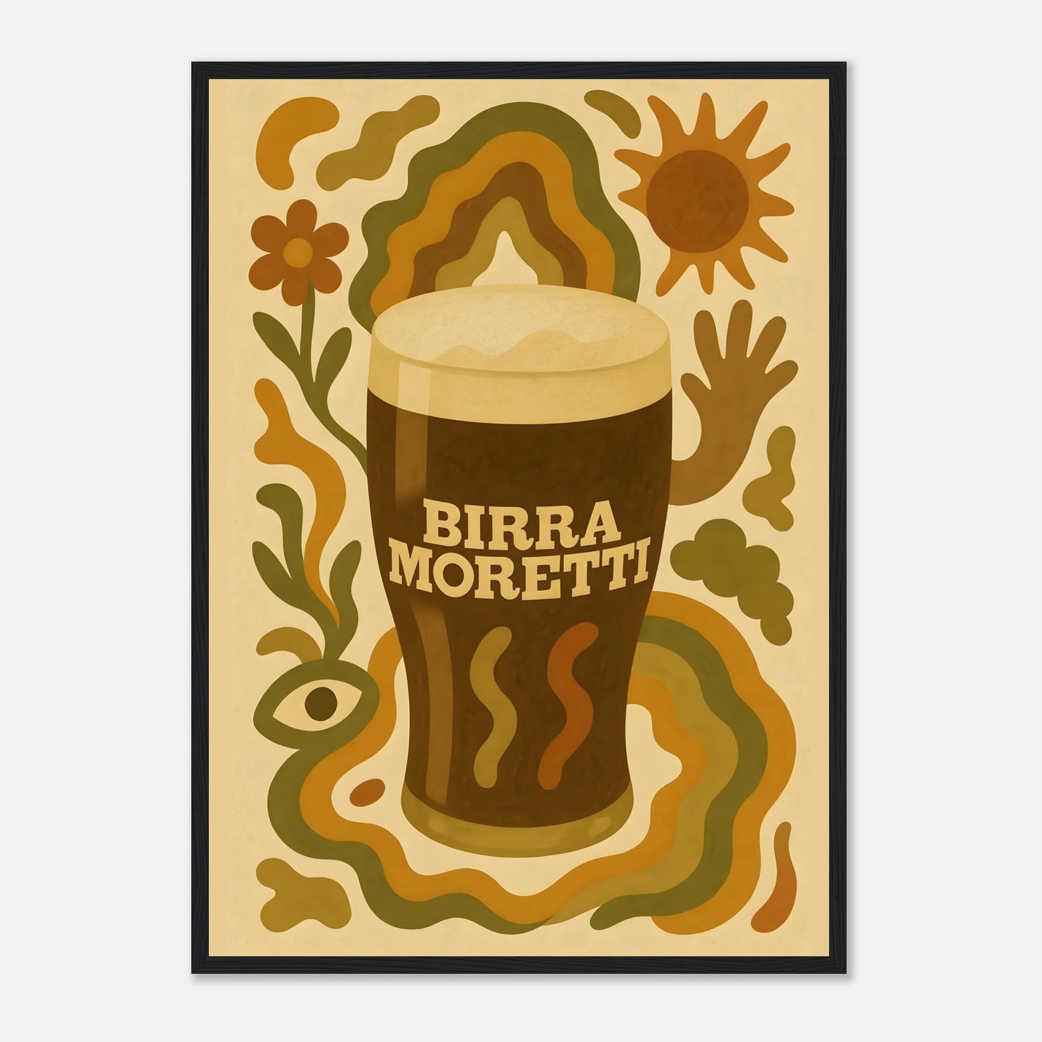Birra Moretti Drink Illustration Poster - Premium Semi - Glossy Poster - Mounted Framed Poster - The House Of BLOC