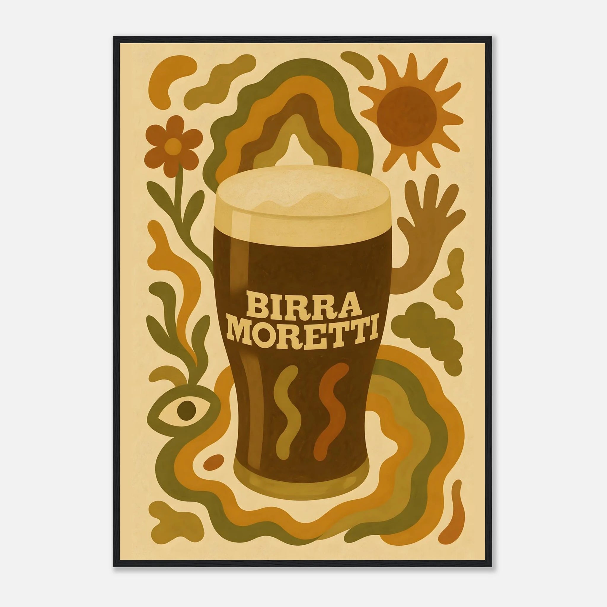 Birra Moretti Drink Illustration Poster - Premium Semi - Glossy Poster - Mounted Framed Poster - The House Of BLOC