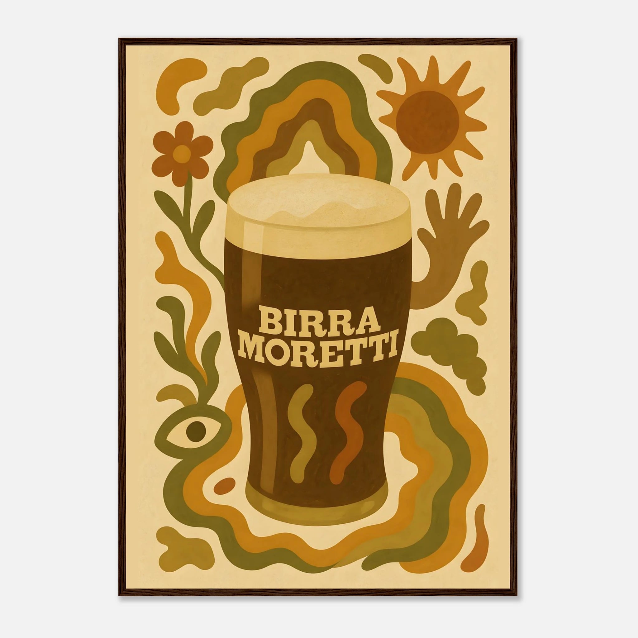 Birra Moretti Drink Illustration Poster - Premium Semi - Glossy Poster - Mounted Framed Poster - The House Of BLOC