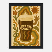 Birra Moretti Drink Illustration Poster - Premium Semi - Glossy Poster - Mounted Framed Poster - The House Of BLOC